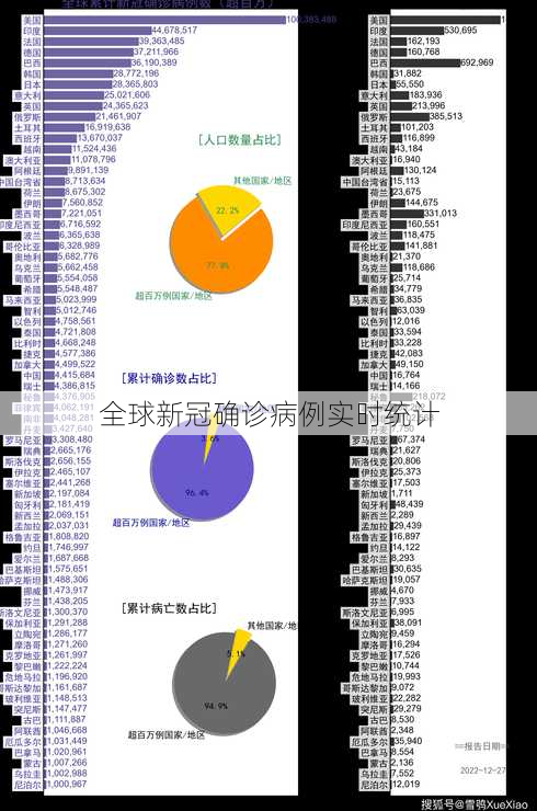 全球新冠确诊病例实时统计