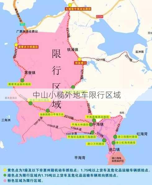 中山小榄外地车限行区域