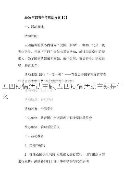 五四疫情活动主题,五四疫情活动主题是什么