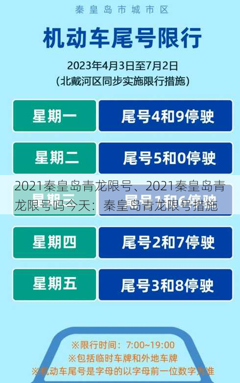 2021秦皇岛青龙限号、2021秦皇岛青龙限号吗今天：秦皇岛青龙限号措施