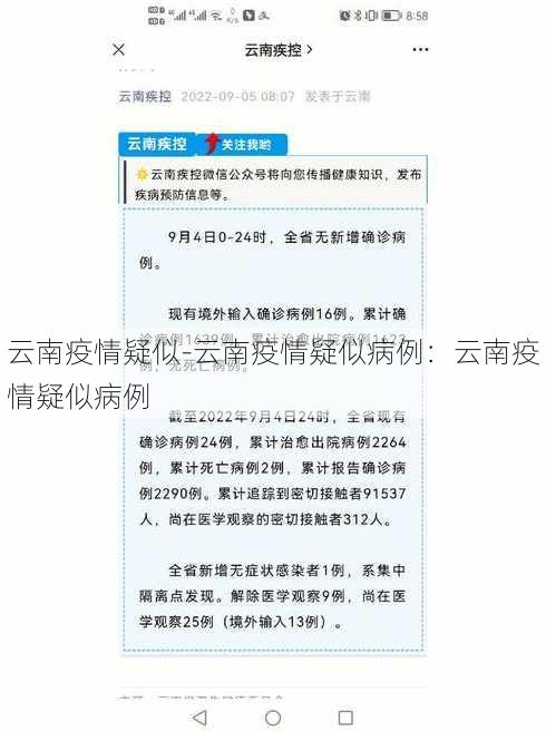 云南疫情疑似-云南疫情疑似病例：云南疫情疑似病例