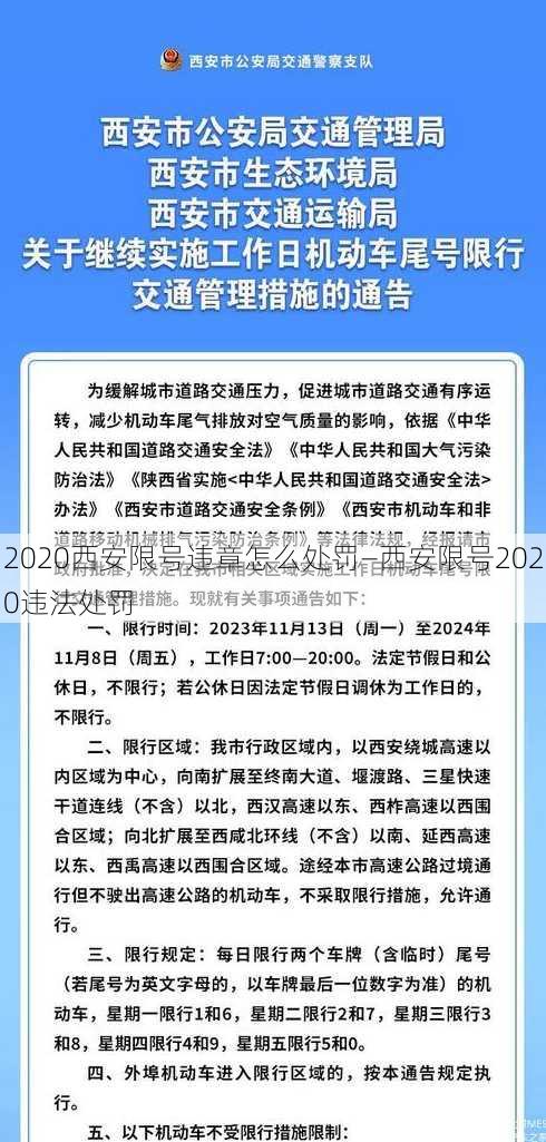 2020西安限号违章怎么处罚—西安限号2020违法处罚