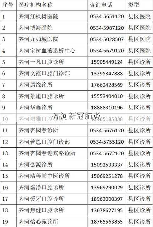 齐河新冠肺炎