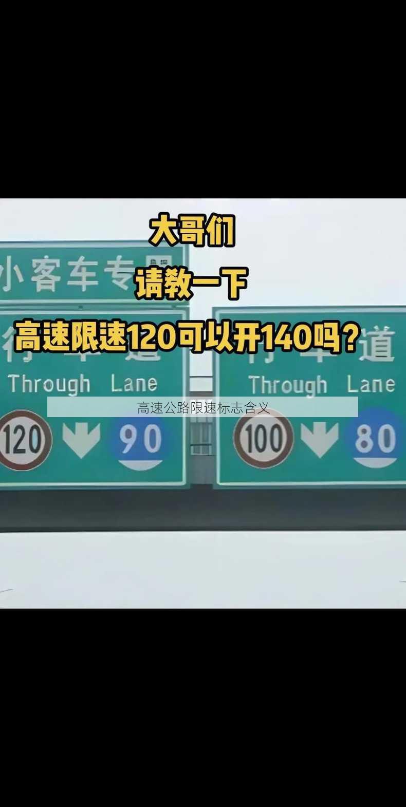 高速公路限速标志含义