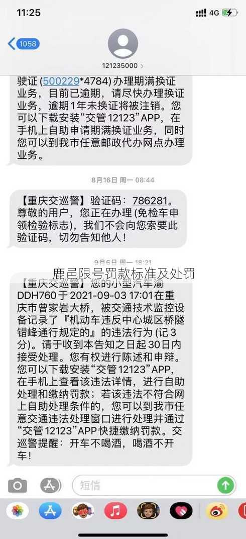 鹿邑限号罚款标准及处罚