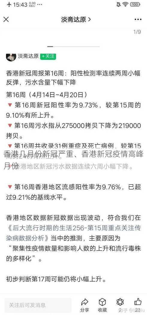 香港几月份新冠严重、香港新冠疫情高峰月份