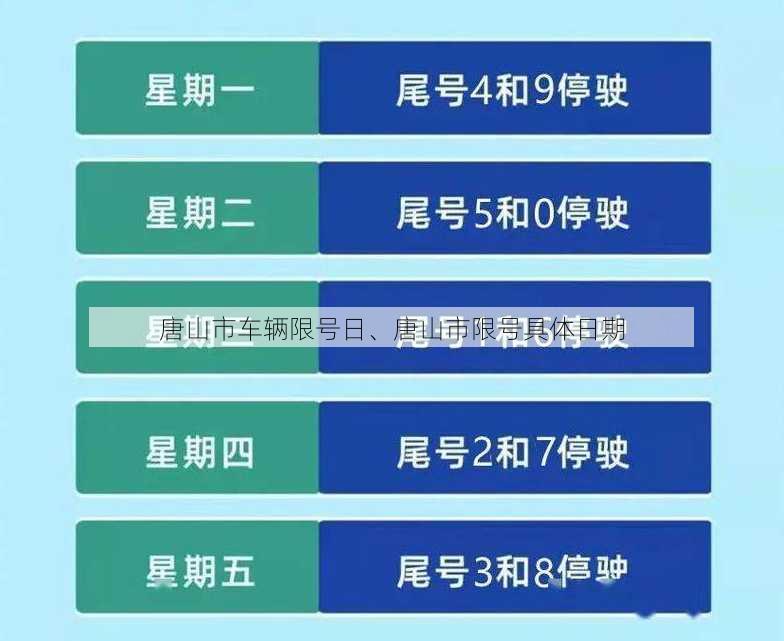 唐山市车辆限号日、唐山市限号具体日期