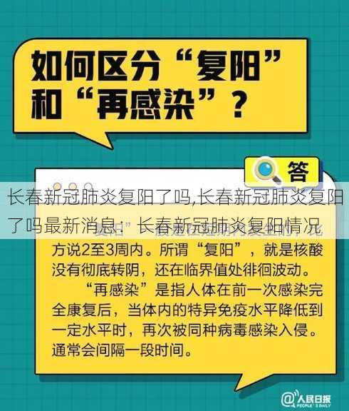 长春新冠肺炎复阳了吗,长春新冠肺炎复阳了吗最新消息：长春新冠肺炎复阳情况