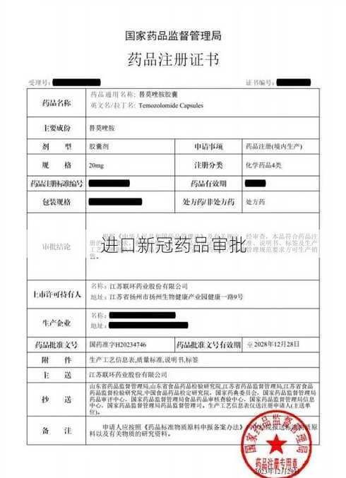 进口新冠药品审批