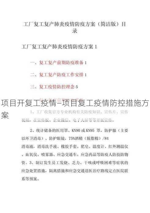 项目开复工疫情—项目复工疫情防控措施方案