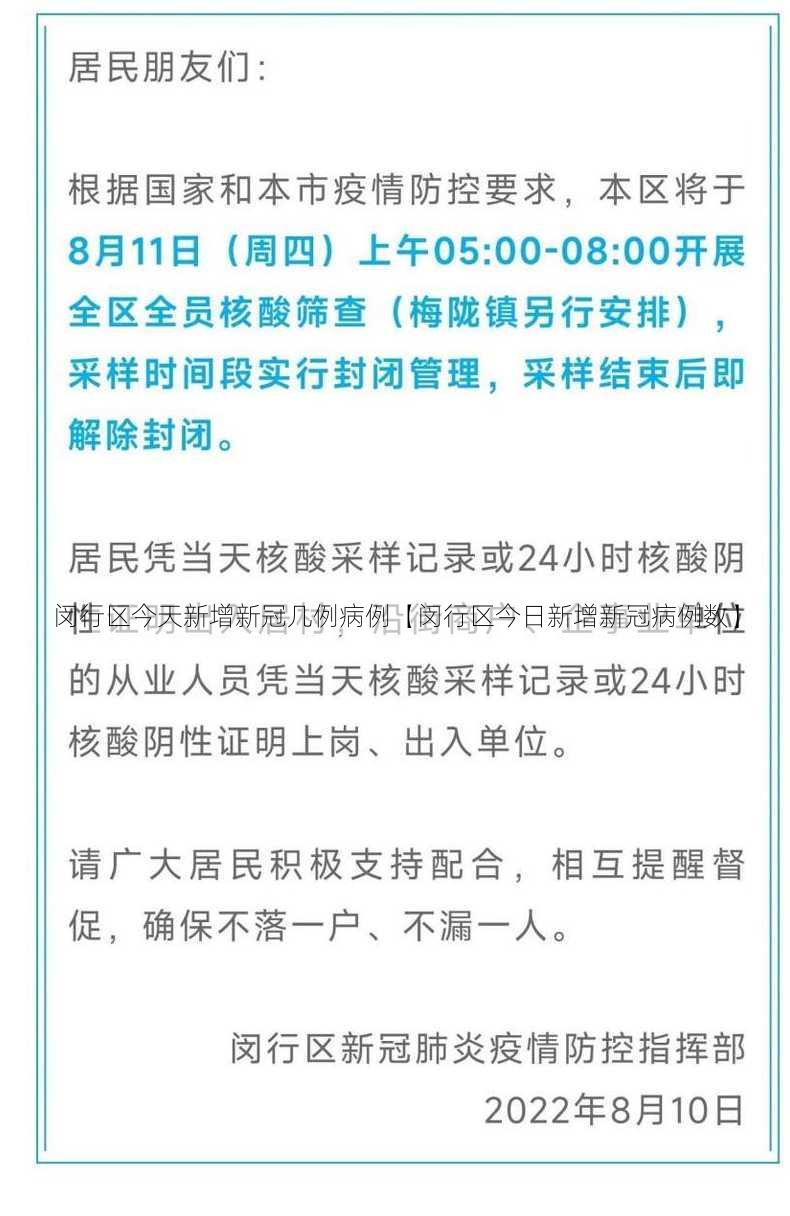 闵行区今天新增新冠几例病例【闵行区今日新增新冠病例数】