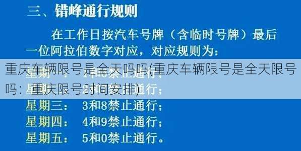 重庆车辆限号是全天吗吗(重庆车辆限号是全天限号吗：重庆限号时间安排)