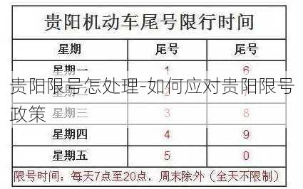 贵阳限号怎处理-如何应对贵阳限号政策