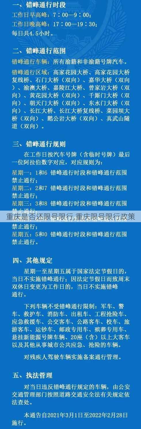 重庆是否还限号限行,重庆限号限行政策