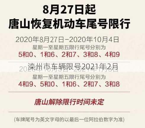 滦州市车辆限号2021年2月