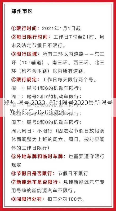 郑州 限号 2020—郑州限号2020最新限号：郑州限号2020实施细则