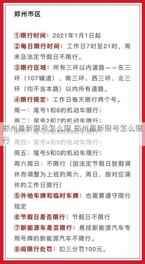 郑州最新限号怎么限,郑州最新限号怎么限行