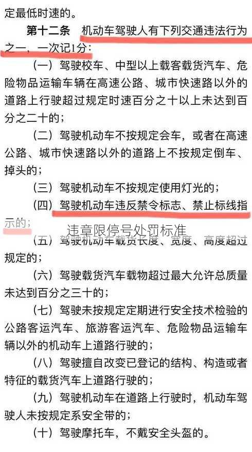 违章限停号处罚标准