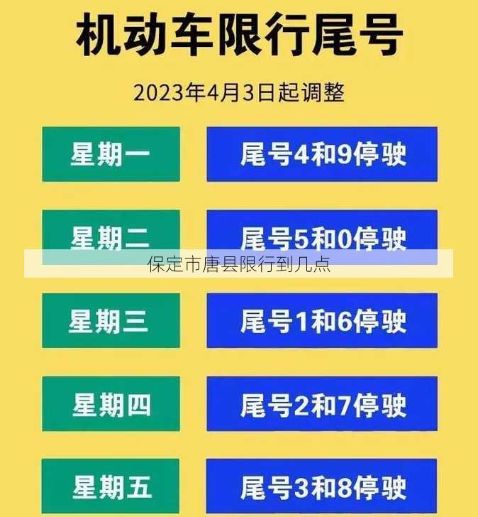 保定市唐县限行到几点