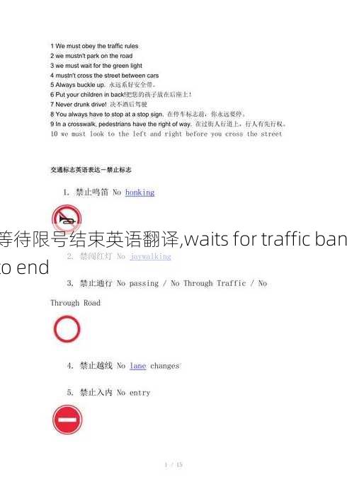 等待限号结束英语翻译,waits for traffic ban to end