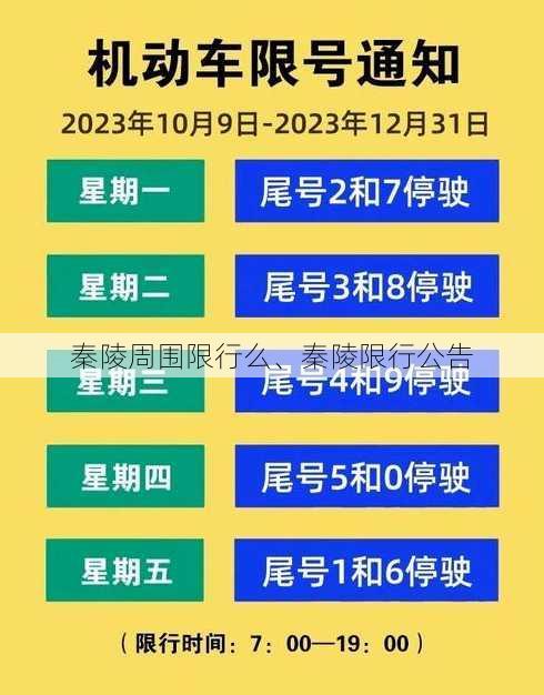 秦陵周围限行么、秦陵限行公告