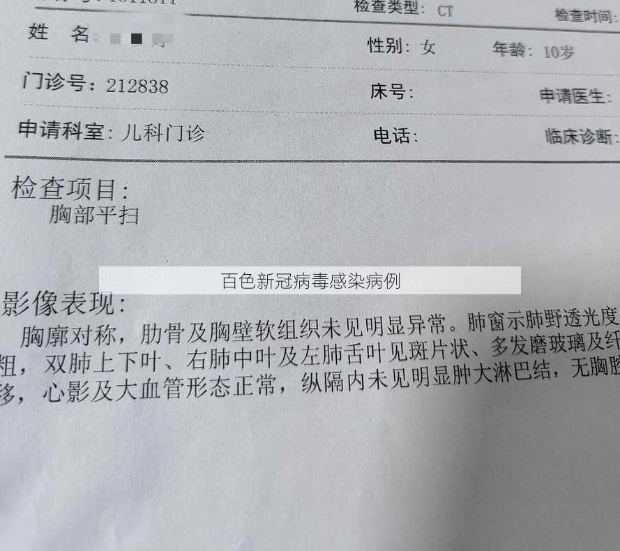 百色新冠病毒感染病例