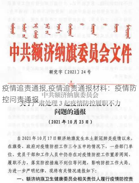 疫情追责通报,疫情追责通报材料：疫情防控问责通报