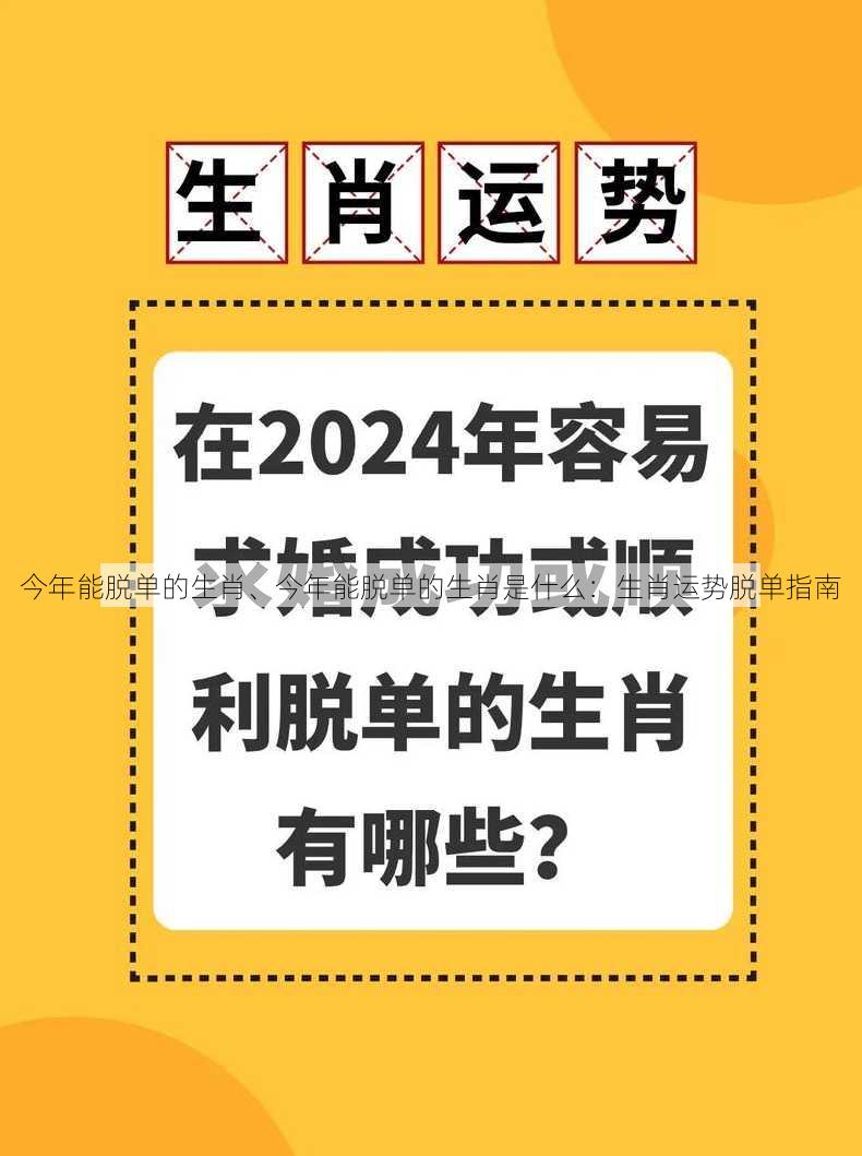 今年能脱单的生肖、今年能脱单的生肖是什么：生肖运势脱单指南