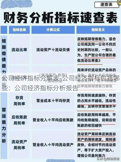 公司经济指标分解表-公司经济指标包括哪些：公司经济指标分析报告