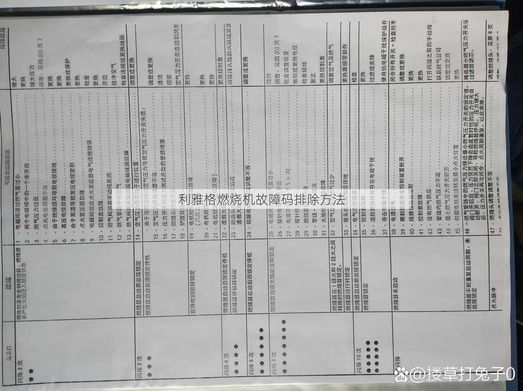 利雅格燃烧机故障码排除方法