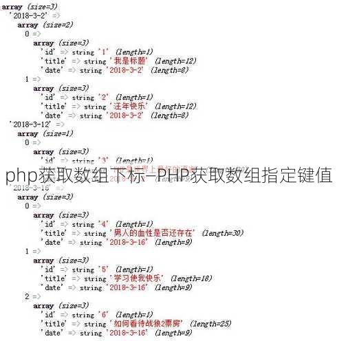 php获取数组下标—PHP获取数组指定键值