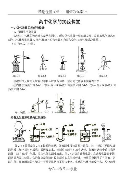 高中化学常见反应装置,高中化学典型反应